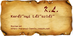 Kerényi László névjegykártya