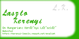 laszlo kerenyi business card